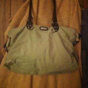 Baggallini Light Green Shoulder Bag with Brown Straps